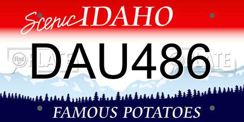 DAU486 Idaho License Plate