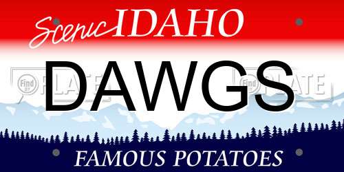 DAWGS Idaho License Plate