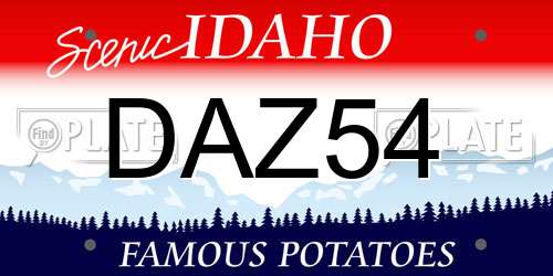 DAZ54 Idaho License Plate