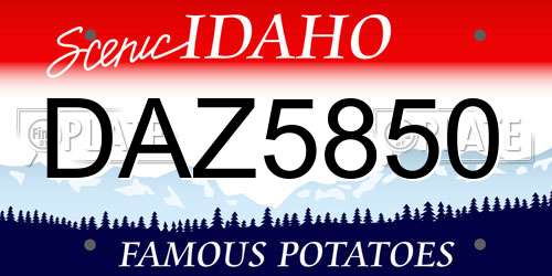 DAZ5850 Idaho License Plate