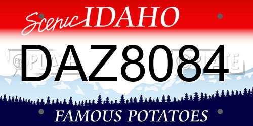DAZ8084 Idaho License Plate