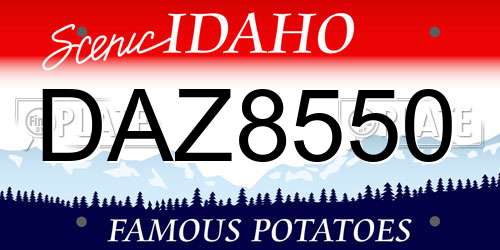 DAZ8550 Idaho License Plate