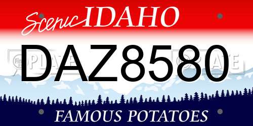 DAZ8580 Idaho License Plate