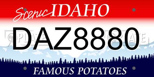DAZ8880 Idaho License Plate