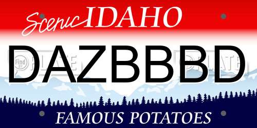 DAZBBBD Idaho License Plate