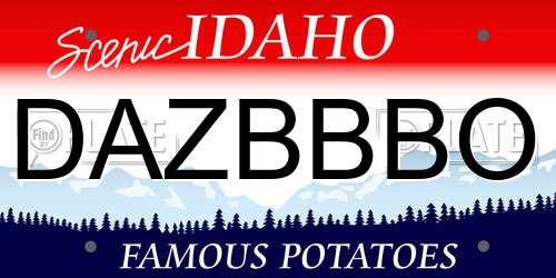 DAZBBBO Idaho License Plate