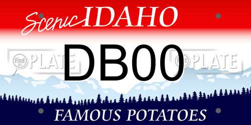 DB00 Idaho License Plate