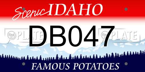 DB047 Idaho License Plate