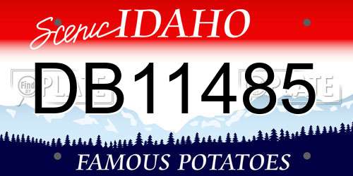 DB11485 Idaho License Plate