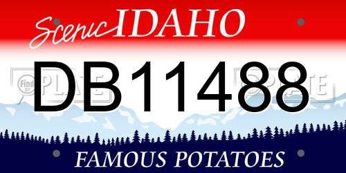 DB11488 Idaho License Plate