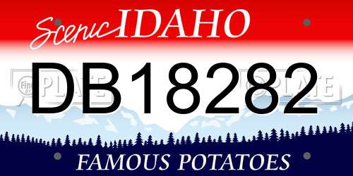 DB18282 Idaho License Plate