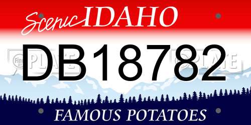 DB18782 Idaho License Plate