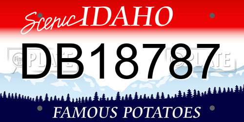 DB18787 Idaho License Plate