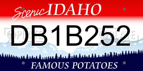 DB1B252 Idaho License Plate