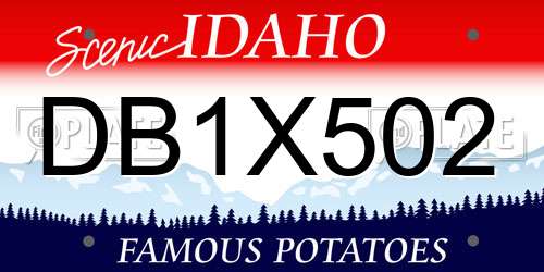 DB1X502 Idaho License Plate