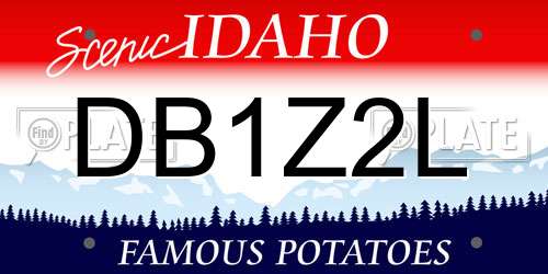 DB1Z2L Idaho License Plate