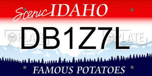 DB1Z7L Idaho License Plate