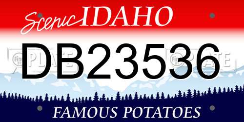 DB23536 Idaho License Plate