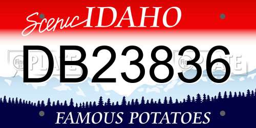 DB23836 Idaho License Plate