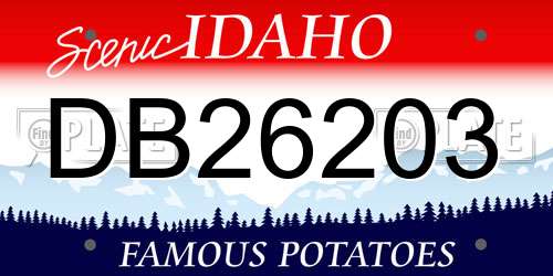 DB26203 Idaho License Plate