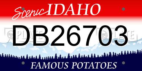 DB26703 Idaho License Plate