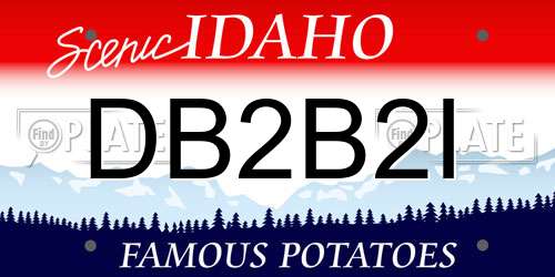 DB2B2I Idaho License Plate