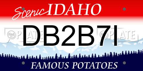 DB2B7I Idaho License Plate