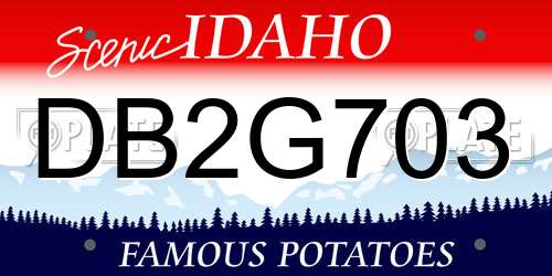 DB2G703 Idaho License Plate