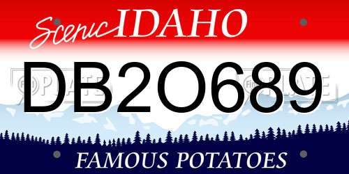 DB2O689 Idaho License Plate