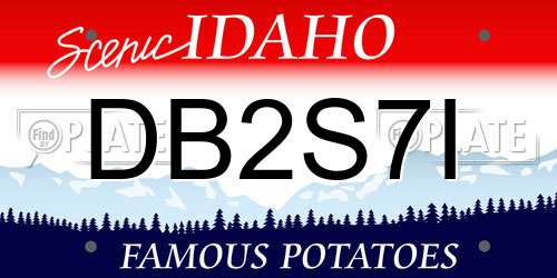 DB2S7I Idaho License Plate