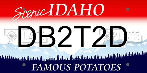 DB2T2D Idaho License Plate