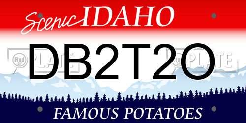 DB2T2O Idaho License Plate
