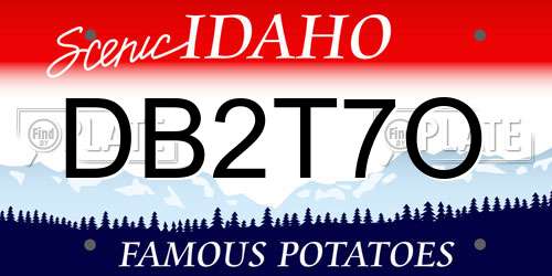 DB2T7O Idaho License Plate