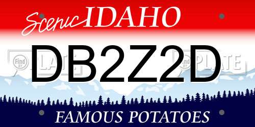 DB2Z2D Idaho License Plate