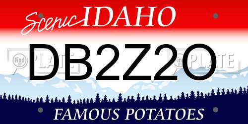 DB2Z2O Idaho License Plate