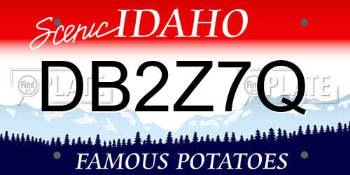 DB2Z7Q Idaho License Plate