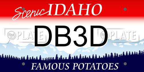 DB3D Idaho License Plate