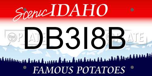 DB3I8B Idaho License Plate
