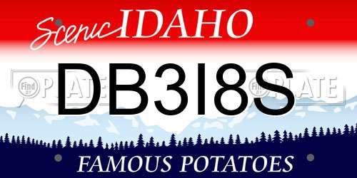 DB3I8S Idaho License Plate