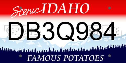 DB3Q984 Idaho License Plate