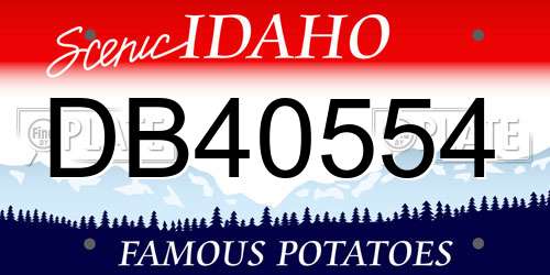 DB40554 Idaho License Plate