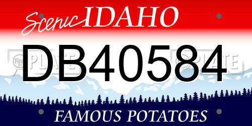 DB40584 Idaho License Plate