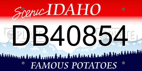 DB40854 Idaho License Plate
