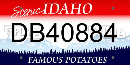 DB40884 Idaho License Plate