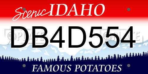 DB4D554 Idaho License Plate