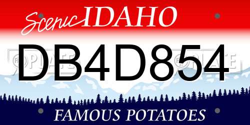 DB4D854 Idaho License Plate