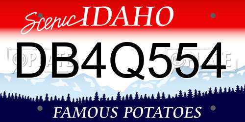 DB4Q554 Idaho License Plate