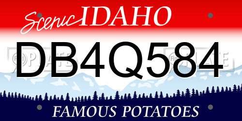 DB4Q584 Idaho License Plate