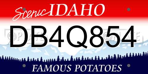 DB4Q854 Idaho License Plate