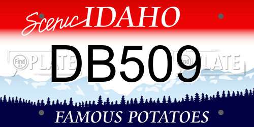 DB509 Idaho License Plate